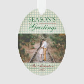 シーズンのグリーティングジンガムクリスマス オーナメント (正面)