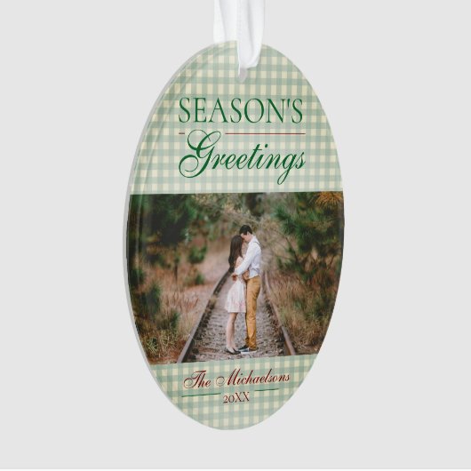 シーズンのグリーティングジンガムクリスマス オーナメント (正面)