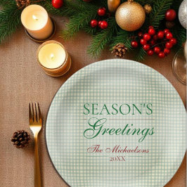 シーズンのグリーティングジンガムクリスマス ペーパープレート