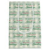 シーズンのグリーティングジンガムクリスマス ミディアムペーパーバッグ (裏面)