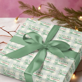 シーズンのグリーティングジンガムクリスマス ラッピングペーパー