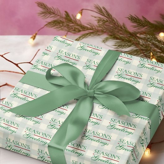 シーズンのグリーティングジンガムクリスマス ラッピングペーパー