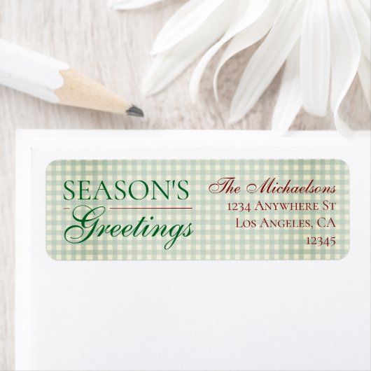 シーズンのグリーティングジンガムクリスマス ラベル (インサイチュ)