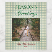 シーズンのグリーティングジンガムクリスマス ワインラベル (シングルラベル)