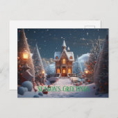 シーズンのグリーティングジンジャーブレッドハウスクリスマス シーズンポストカード (正面/裏面)