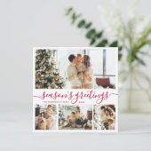 シーズンのグリーティングスクリプト写真コラージュクリスマス シーズンカード (スタンド正面)
