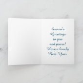 シーズンのグリーティングスノーフレークPolar Bearスケート シーズンカード (内部)