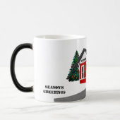 シーズンのグリーティングトレインデポあなたの町の年のカップ モーフィングマグカップ (左)