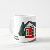 シーズンのグリーティングトレインデポあなたの町の年 コーヒーマグカップ (正面左)