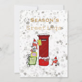 シーズンのグリーティングドゥードルカードロビンズレッドメールボックス シーズンカード (正面)