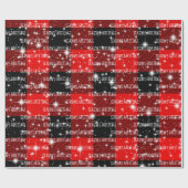 シーズンのグリーティングバッファロープレイド ラッピングペーパー (フラット)