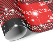 シーズンのグリーティングバッファロープレイド ラッピングペーパー (ロールコーナー)