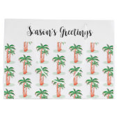 シーズンのグリーティングパームツリークリスマス ラージペーパーバッグ (裏面)