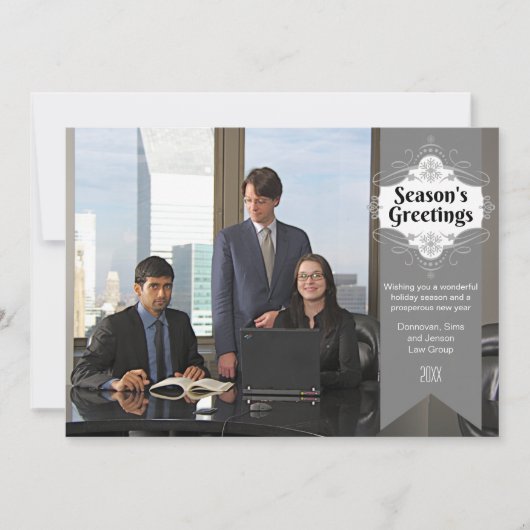 シーズンのグリーティングビジネスホリデーのフォトカード シーズンカード (正面)