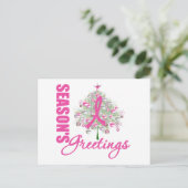 シーズンのグリーティングピンクのリボンツリー シーズンポストカード (スタンド正面)