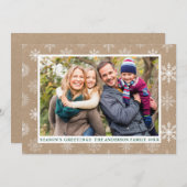 シーズンのグリーティングフォトスノーフレークスクラフト シーズンカード (正面/裏面)