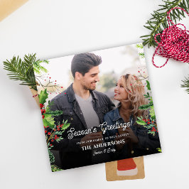 シーズンのグリーティングフォトホリデークリスマスカード