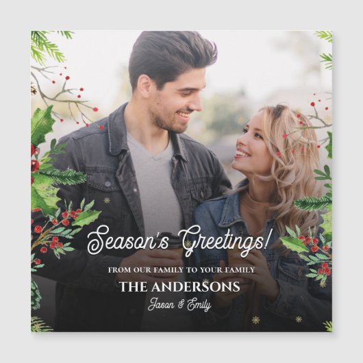 シーズンのグリーティングフォトホリデークリスマスカード (正面)