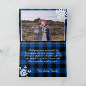 シーズンのグリーティングブルーバッファロープレイドスノーフレーク シーズンカード (内部)