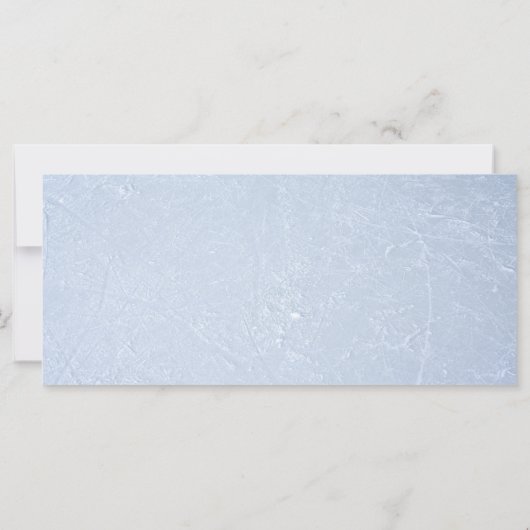 シーズンのグリーティングホッケーフォトフラットカード (裏面)