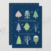 シーズンのグリーティングホリデークリスマスカード 招待状 (正面/裏面)