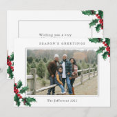 シーズンのグリーティングホワイトカスタムクリスマスカード (正面/裏面)