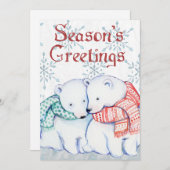 シーズンのグリーティングポーラベアクリスマスカード シーズンカード (正面/裏面)