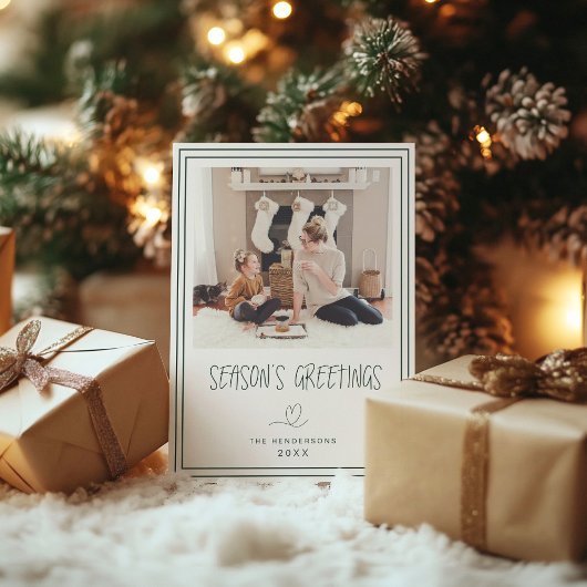 シーズンのグリーティングミニマリストのクリスマスカード金ゴールド 招待状