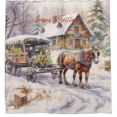 シーズンのグリーティングヤード素朴のビクトリアンクリスマス シャワーカーテン (正面)