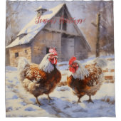 シーズンのグリーティングヤード素朴のビクトリアンクリスマス シャワーカーテン (正面)