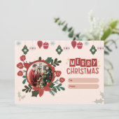 シーズンのグリーティングレッドフローラクリスマスフォト シーズンカード (スタンド正面)