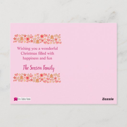 シーズンのグリーティング水の色ジンジャーブレッドのクッキー ポストカード (裏面)