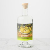 シーズンのフルーツレモンとレモンの花 リキュールボトルラベル (正面)