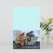 シーズンのフルーツ1 – ブドウと梨 便箋 (スタンド正面)