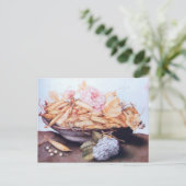 シーズンのフルーツ6 – 豆とバラ ポストカード (スタンド正面)