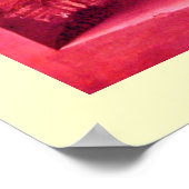 シーズンのフルーツ – 繁栄ピンクのアンティーク赤クリーム ポスター (角)