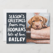 シーズンのペットおもしろいのモダン写真カスタム シーズンカード (正面)
