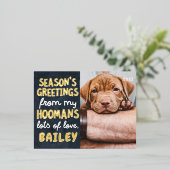 シーズンのペットおもしろいのモダン写真カスタム 箔シーズンポストカード (立ち正面)