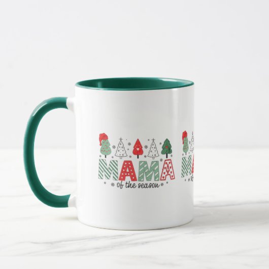 シーズンのママのクリスマスツリー コーヒーマグ | Fe マグカップ (左)