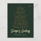 シーズンのモダンクリスマスエレガントツリー シーズンポストカード (正面)