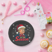 シーズンのリズントランプおもしろいクリスマスサンタ ペーパープレート (パーティー)