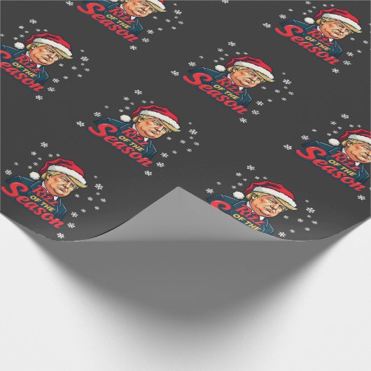 シーズンのリズントランプおもしろいクリスマスサンタ ラッピングペーパー (角)