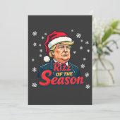 シーズンのリズントランプおもしろいクリスマスサンタ 招待状 (スタンド正面)