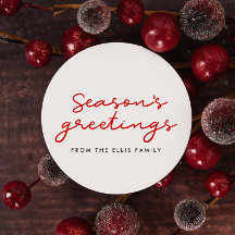 シーズンの挨拶のミニマル赤と白リスト