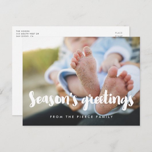 シーズンの挨拶の休日モダンの写真 ポストカード (正面/裏面)