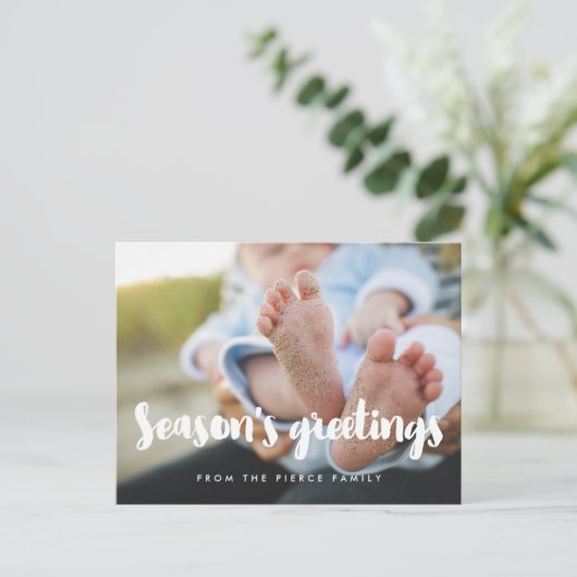 シーズンの挨拶の休日モダンの写真 ポストカード (スタンド正面)