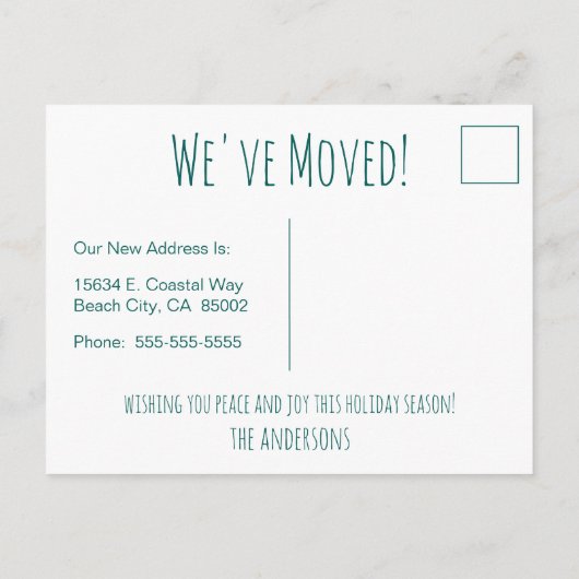 シーズンの挨拶の新しいホーム 案内ポストカード (裏面)