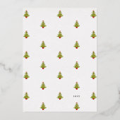 シーズンの挨拶の水エレガント色の木スクリプト 箔シーズンカード (裏面)