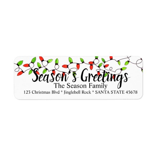 シーズンの挨拶クリスマスツリーのライトラベル ラベル (正面)