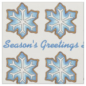 シーズンの挨拶クリスマスブルー雪の薄雪 ファブリック (クローズアップ)